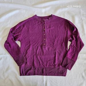 Athleta Henley Magenta Sweatshirt Size XS